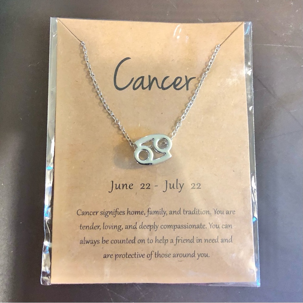 Zodiac Necklace CANCER choose gold or silver tone
